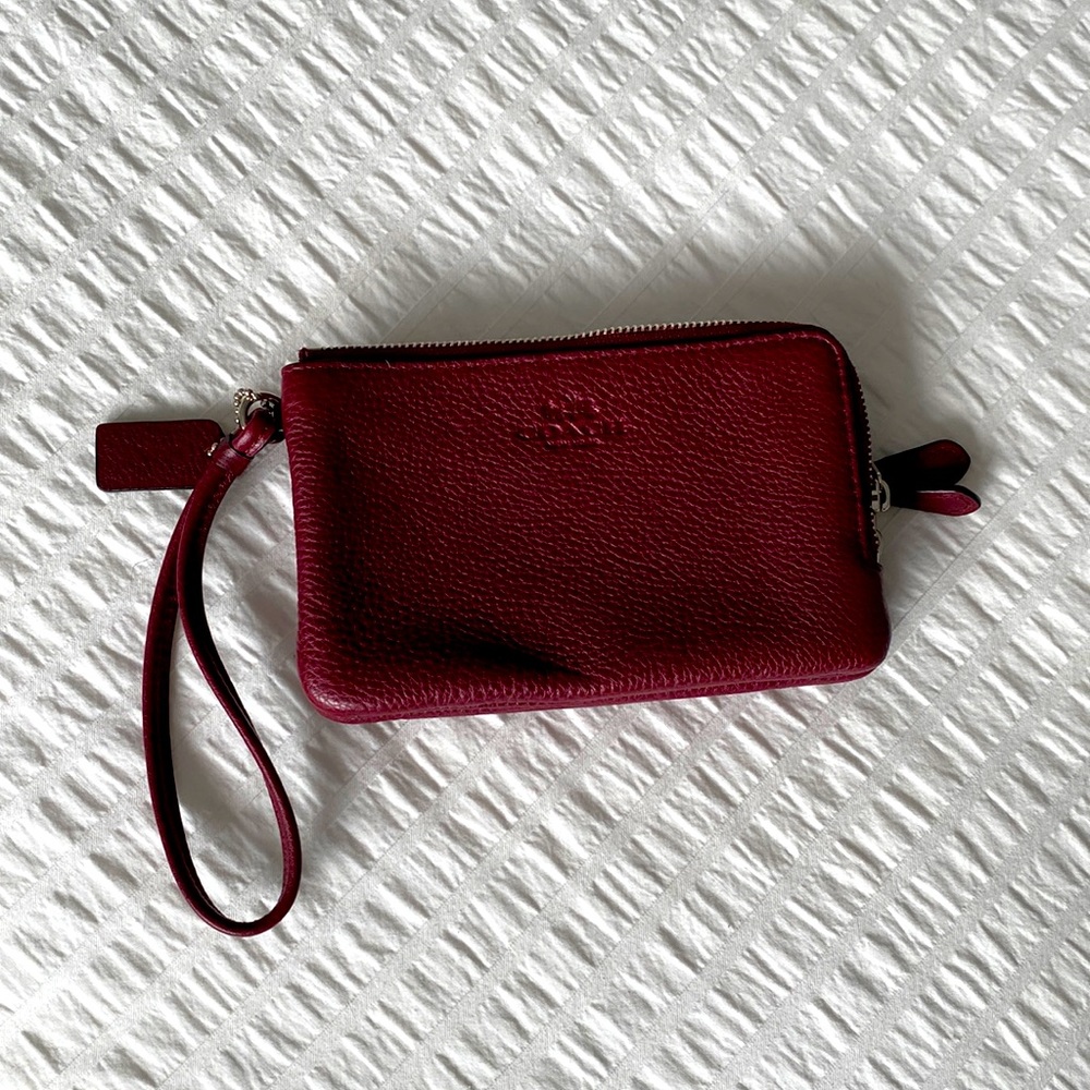Burgundy Coach wristlet
